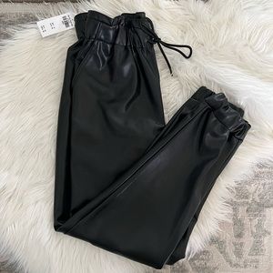 Ambercrombie faux leather joggers